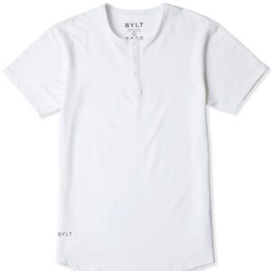 Bylt - Mens White Henley Drop-cut